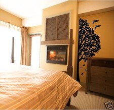 Large HALF TREE wall - home decor REMOVABLE VINYL DECAL