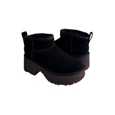 UGG CLASSIC ULTRA MINI NEW HEIGHTS BLACK PLATFORM BOOTS US 6 / EU 37 / UK 4