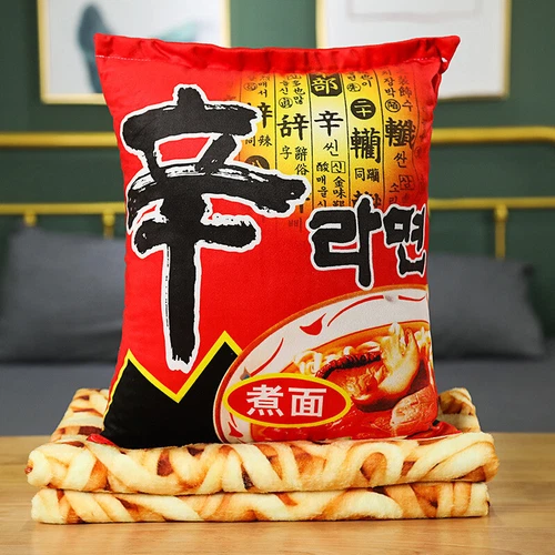 3D Shin Ramyun Ramen Instant Nudel Überwurf Decke mit Ramen Pack 1 Kissen - Bild 19 von 21