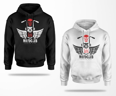 Biker Hoodie B0168 Chopper Bobber Oldschool Motorrad Skull Schrauber Vintage
