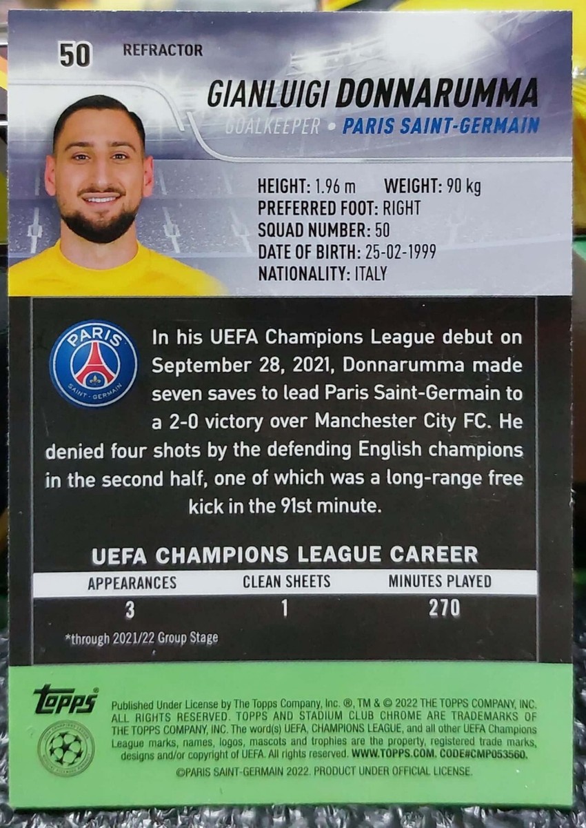 Carte Topps Football Japon 2023 : Gianluigi Donnarumma (PSG) - Near Mint