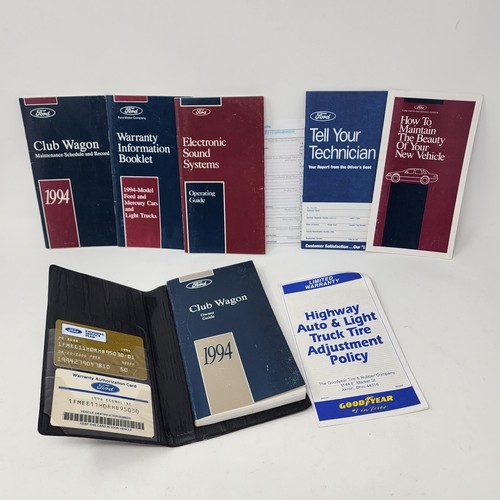 1994 Ford Econoline Owners Manual Club Wagon Booklets Van User Guide Book 9 pc