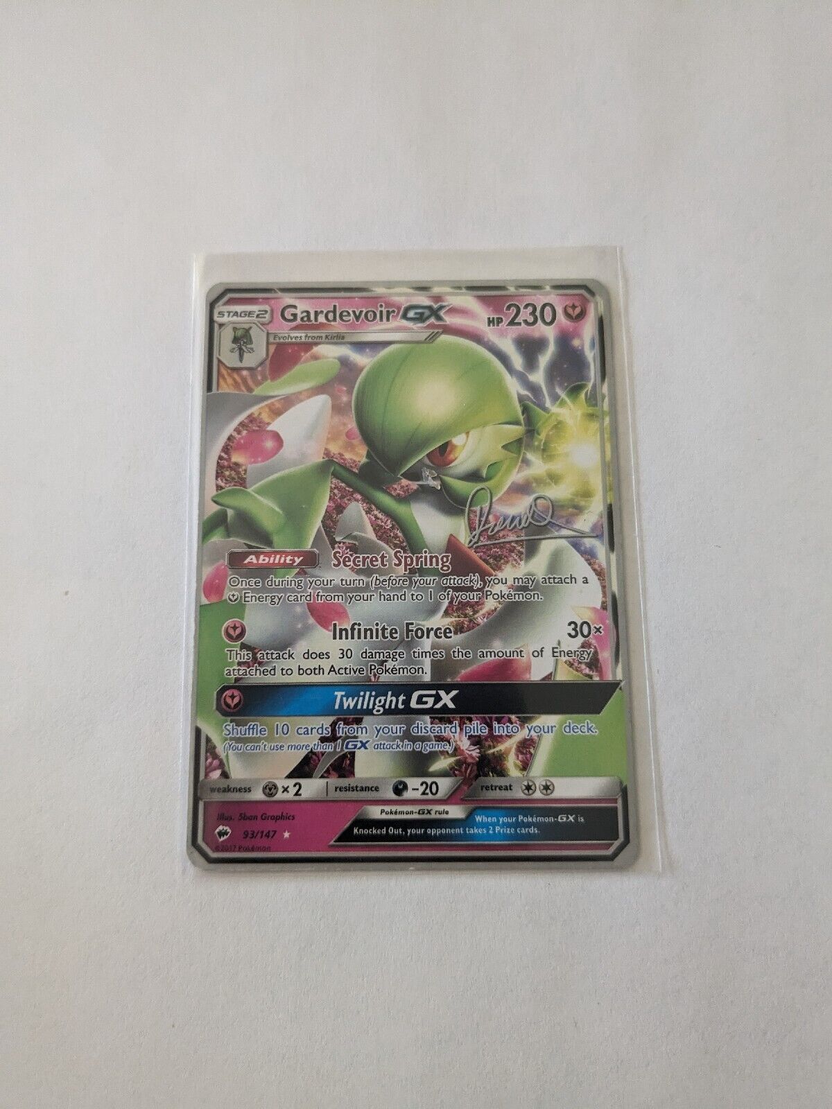 Gardevoir Gx World Champion ULTRA RARE 93/147 SM Burning Shadow Pokemon NM  Promo