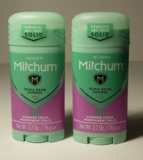 MITCHUM Women SHOWER FRESH Deodorant 2.7 Invisible SOLID LOT of 2 
