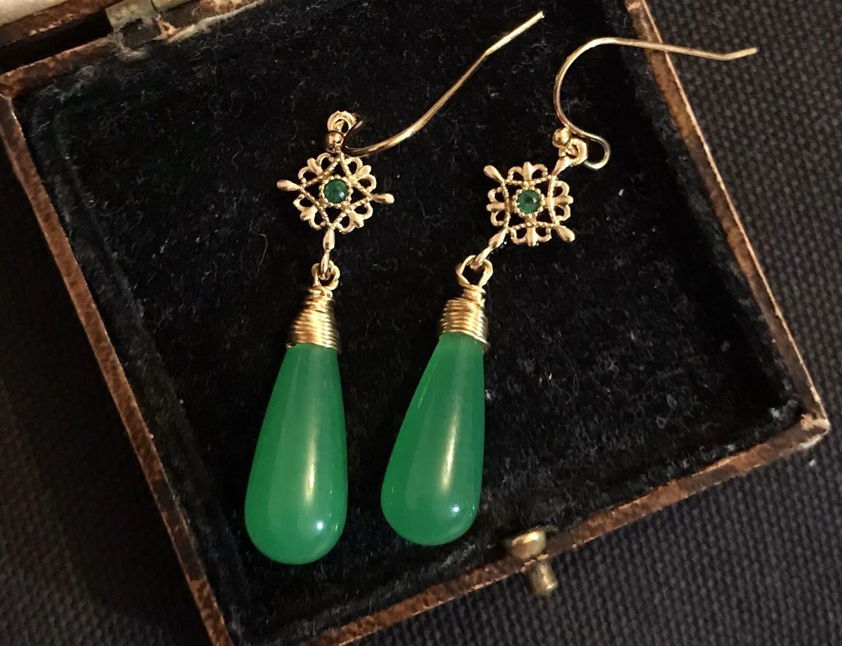 Vintage shop jade earrings