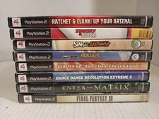 (8) Lot Sony Playstation PS2 Games Bundle  Matrix,sims,final Fantasy  Exct.