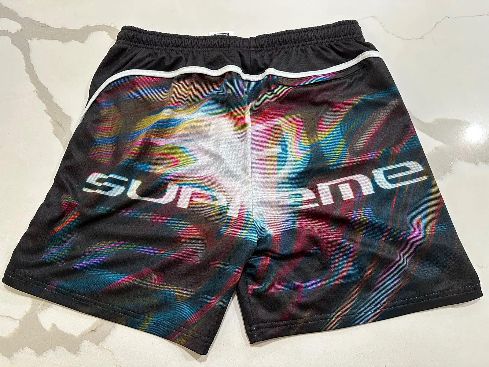 SHORT DE FOOTBALL SUPREME NY FEEDBACK NOIR FLAMBANT NEUF TAILLE GRANDE SS23