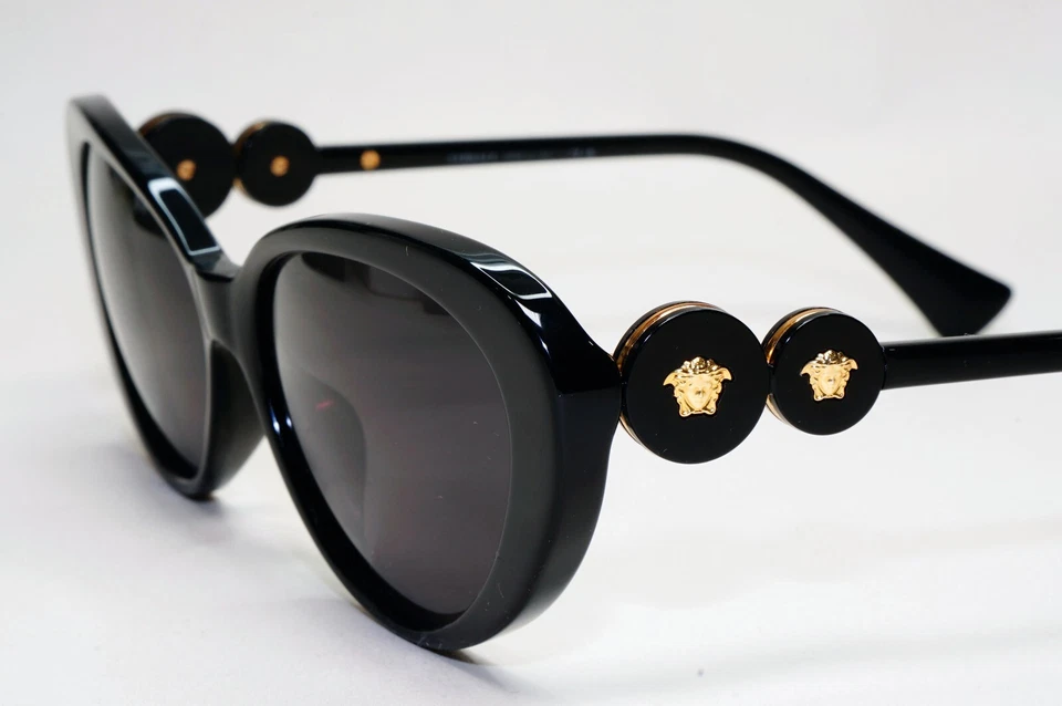 Gafas de sol Versace negras doradas Medusa ojo de gato MOD VE 3331-U GB1 55 mm Foto 4 de 4