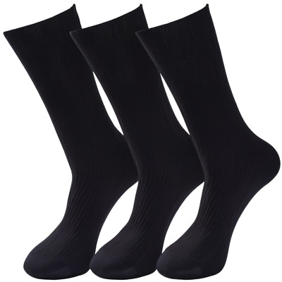 6/12 Paar Herren Diabetikersocken 100% Baumwolle nicht elastisch weich lockerer Griff schwarz
