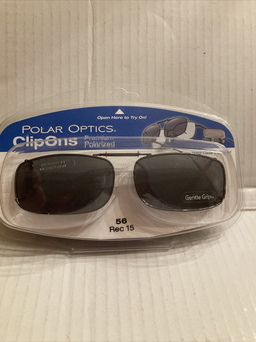 Polar Optics clip on sunglasses polarized 56 rec 15 New