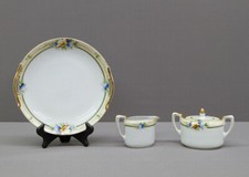 Vintage Noritake Morimura Handpainted Cake Plate, Sugar Bowl & Creamer