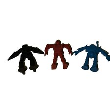 Vintage 1980s Arco Rogun Robot Plastic Space Toy Figures Lot Of 3