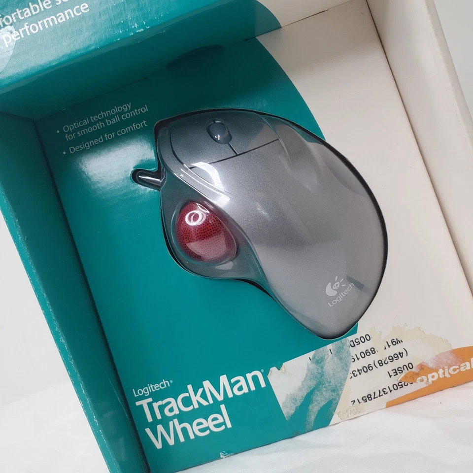 2002 Logitech TrackMan Wheel Optical Wired Mouse USB #904353-0403 Vintage Sealed - Image 3 of 4