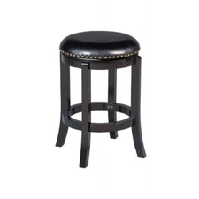 Boraam Bar Stool 24-in Cordova Classic Mediterranean Swivel Cushioned Black