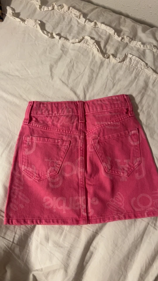 Gap × BARBIE высоты логотип джинсовой ткани юбка GAP Барби логотип розовый девочек размер 6 - Изображение 3 из 4