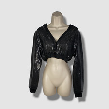 $2192 Prada Womens Black Sequin Embellished B...