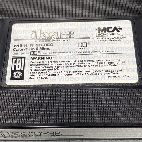 The Doors Live at the Hollywood Bowl VHS 1987 HI FI Stereo MCA Music Rare Film - Picture 8 of 8
