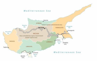 Cyprus Province Map GLOSSY POSTER PICTURE PHOTO PRINT BANNER 12423