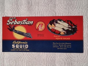 1 Don Sebastian California Squid Vintage Can Label