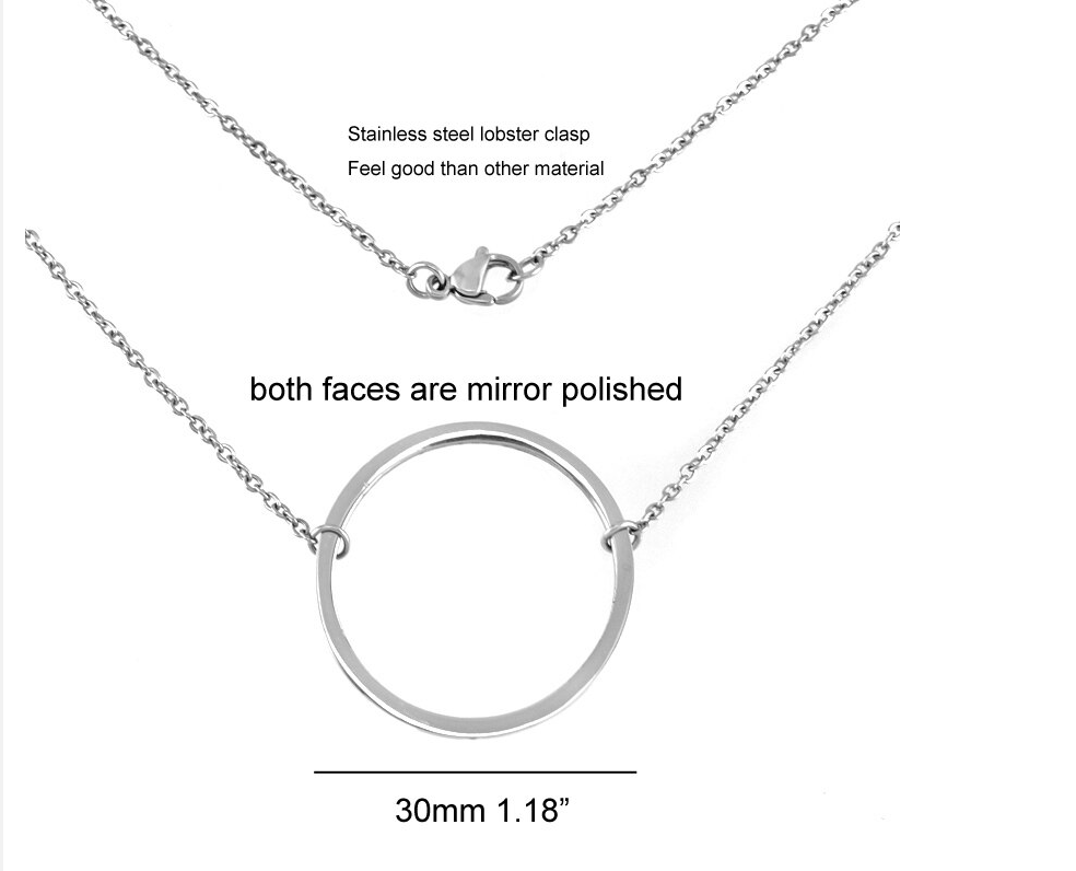 Discreet submissive day collar BDSM Stainless Steel O Ring Necklace
