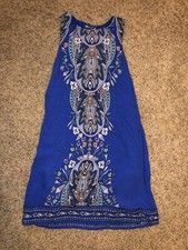 Womens Urban Outfitters Ecoté + Royal Blue W/ Print Dress+ Size Small