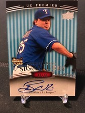 2008 UD Premier Rookie Signatures Bill White Auto! /99 Rangers RC 