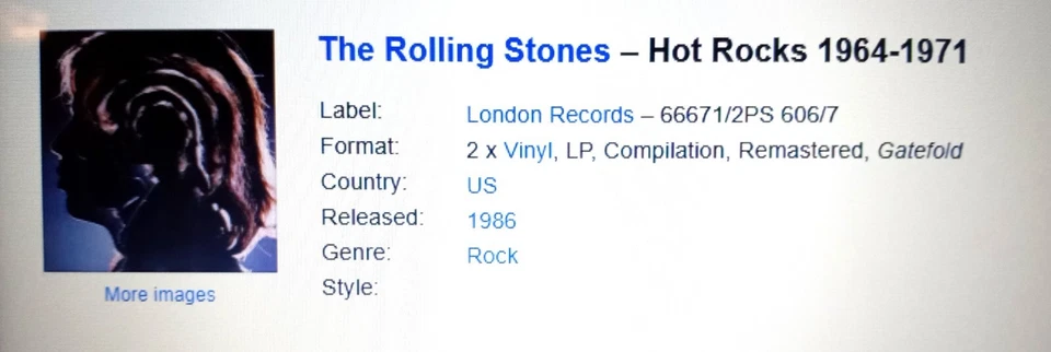 (SEALED) ROLLING STONES "HOT ROCKS / BEST OF" (RARE VINYL X2 / REMASTERED -1986) - Image 2 of 4