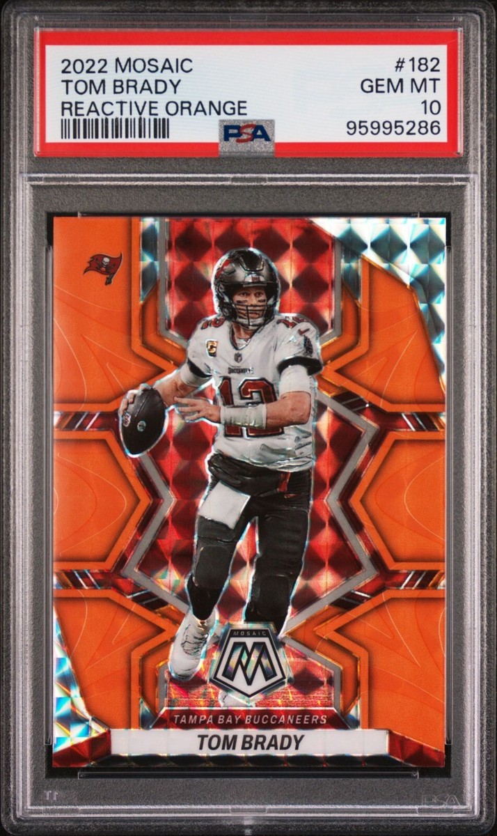 2022 Panini Mosaic - Tom Brady #182 Mosaic Reactive Orange Prizm