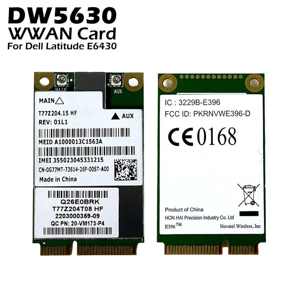 Lot x 2 New Dell Latitude E6430 Qualcomm Gobi 3000 3G WWAN Mini PCI-E Card G77MT - Image 2 of 4
