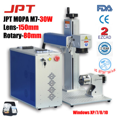 JPT 30W MOPA M7 Fiber Laser Marking Machine Engraving Aluminum Black Steel Color