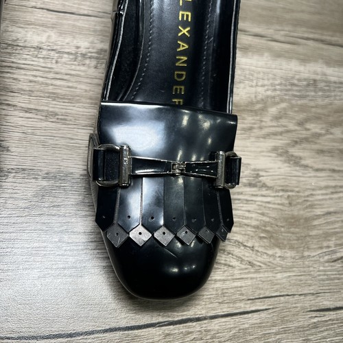 Athena Alexander Women's Olivia Penny Loafer Pumps Black Size 7 Fringe Buckle - Picture 5 of 12