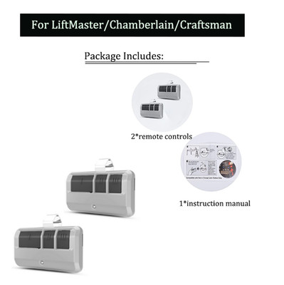 2Pcs 893MAX  3 Button For chamberlain LiftMaster Garage Door Remote Control