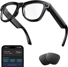AI Smart Glasses with Camera, 4K Video Recording Glasses 8MP Photo Capture, Op