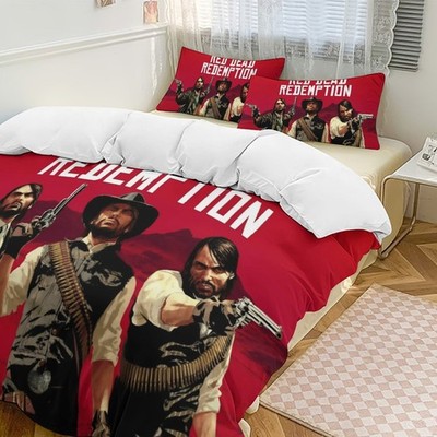 Anpassbar Bettwäsche Set 39.Red Dead Redemption Bettbezug Kissenbezüge80x80