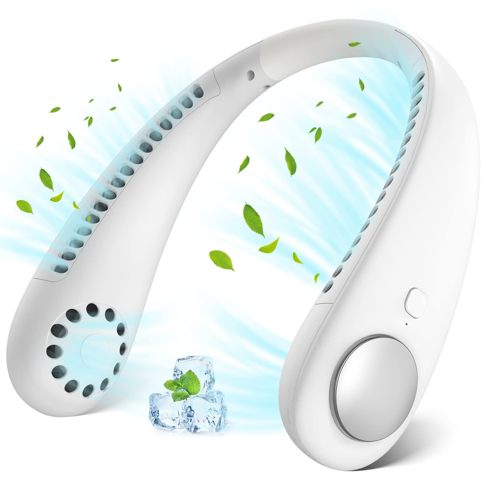 Neck Fan Portable Hanging Bladeless Mini Fan with 360° Airflow 3 Speed Hands