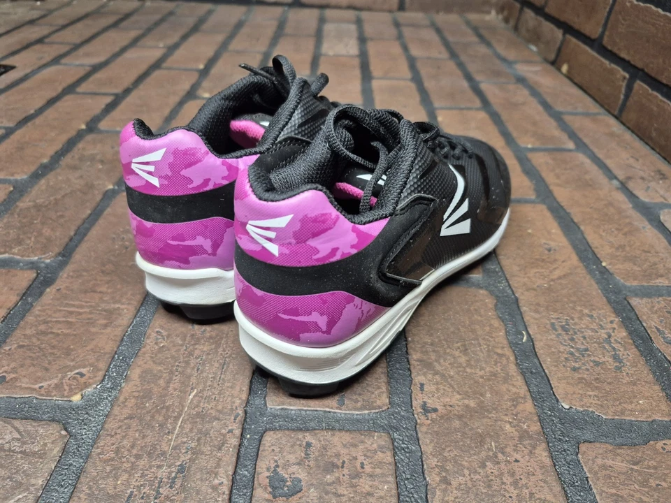 Botines de Softbol Easton Niñas 5 Jóvenes Béisbol Ascend MSS Negro Rosa Goma Foto 4 de 4