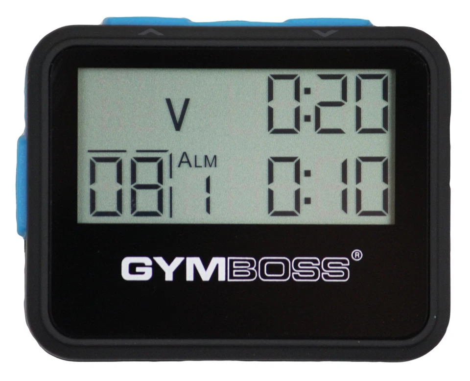 Gymboss Temporizador de Intervalo y Cronómetro - Herramienta de Fitness Abrigo Suave Negro/Azul Foto 2 de 4