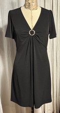 Michael Kors Womens S Sleeve Blk Jersey Above Knee L Dress Sz M Pre-owned