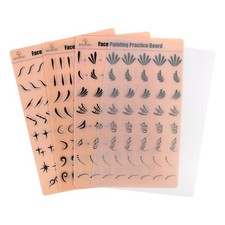 4 PCS Face Painting Practice Board Reusable Colorful Makeup Template A4 Size