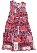 Emery Rose Summer Multicoloured Dress Patchwork Boho 100% Viscose Size M