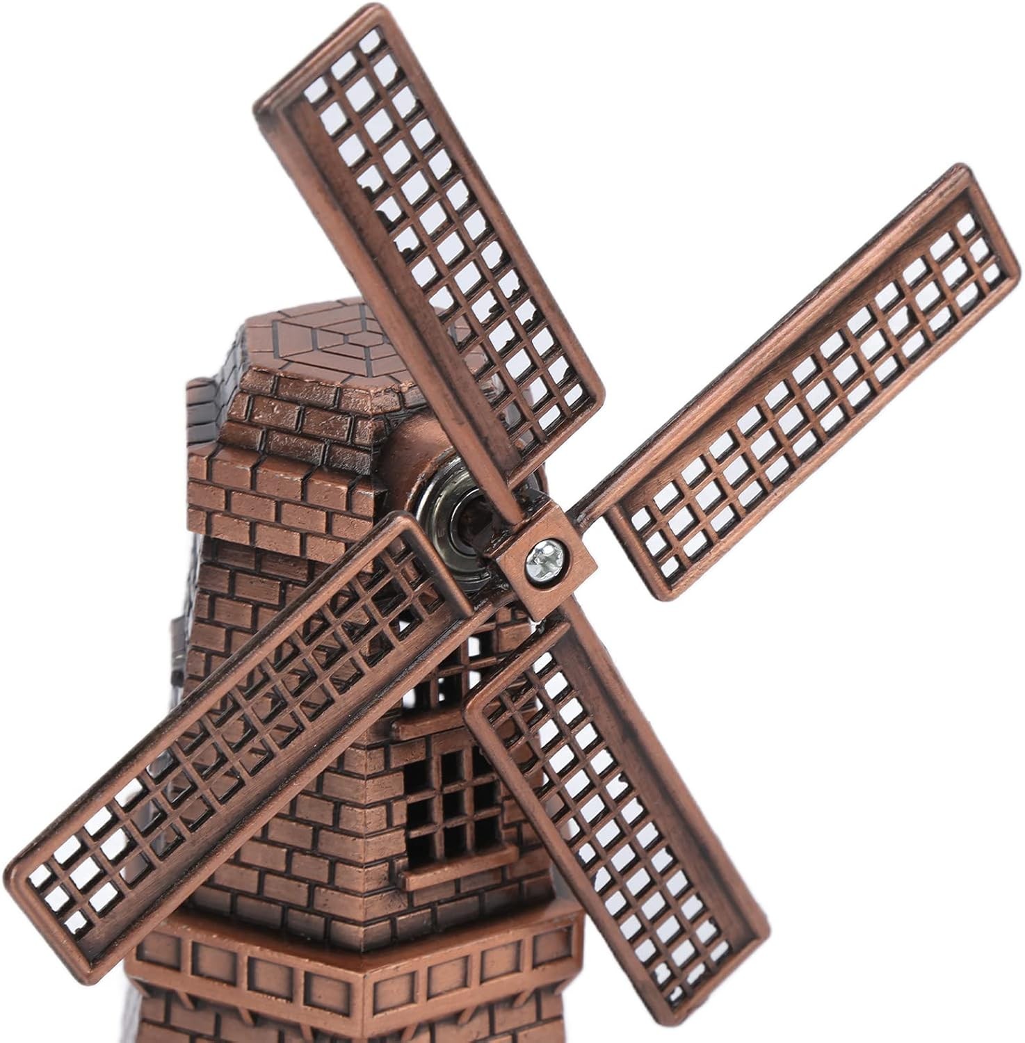 Yosoo Health Gear Windmill Ornament Retro Red Bronze Statues, Mini Windmill Stat