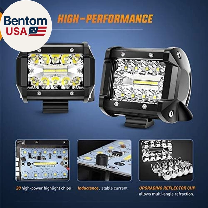 2 cápsulas LED de 4 pulgadas 60 W con soportes de montaje de enganche de remolque de 2 pulgadas reversa de respaldo Foto 3 de 4