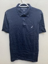NEW Nautica Men's Medium Navy Blue Polo Shirt Button Down Collar NWT 49.50