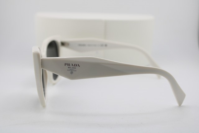 NEW PRADA SPR 19Z 142-5S0 WHITE AUTHENTIC SUNGLASSES 55-17 | eBay