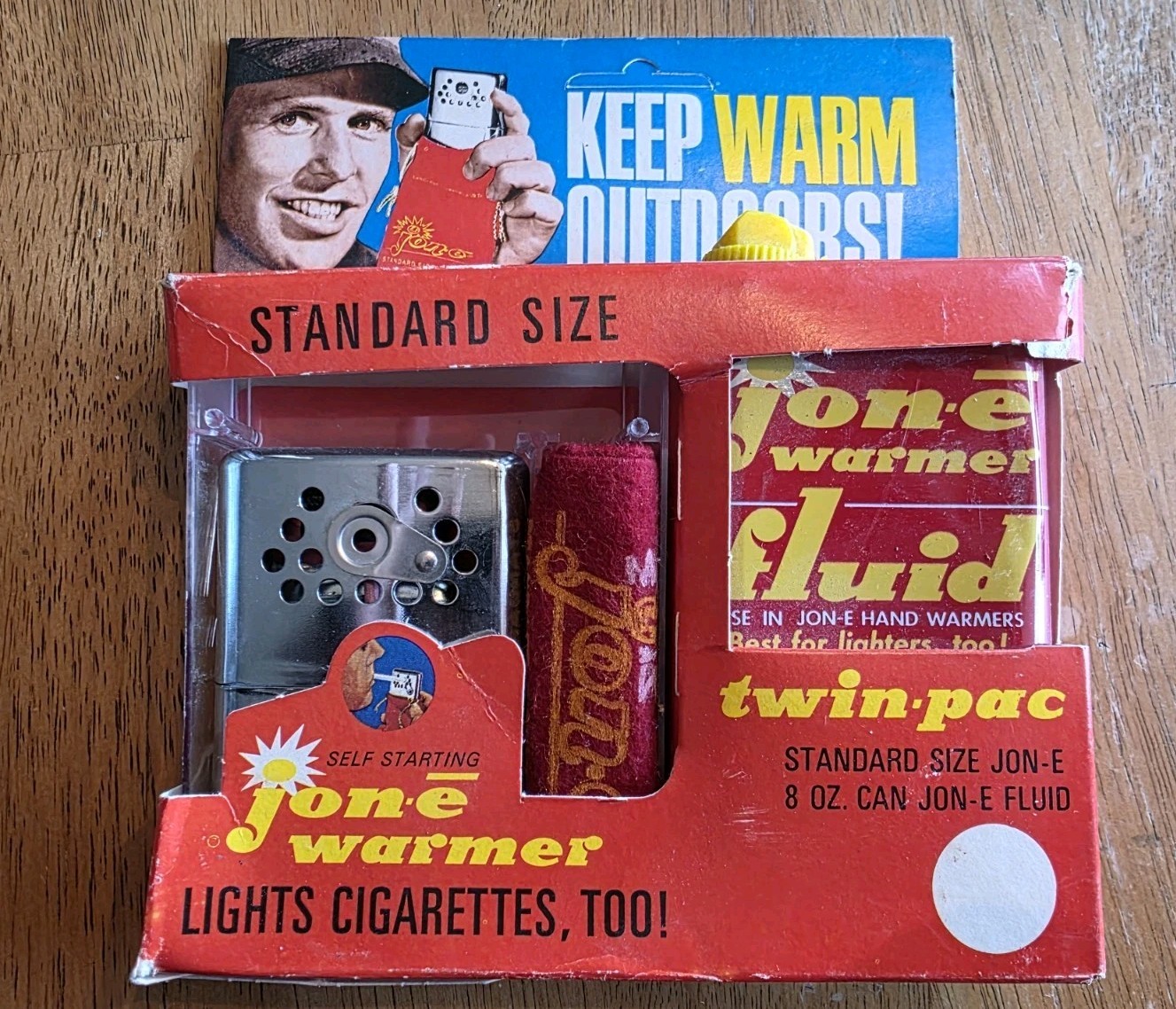 Vintage Jon-E Hand Warmer/Lighter Set. Standard Size New 