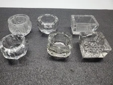 Vintage Glass Salt Cellars Various Size And Style Lot Of 6B