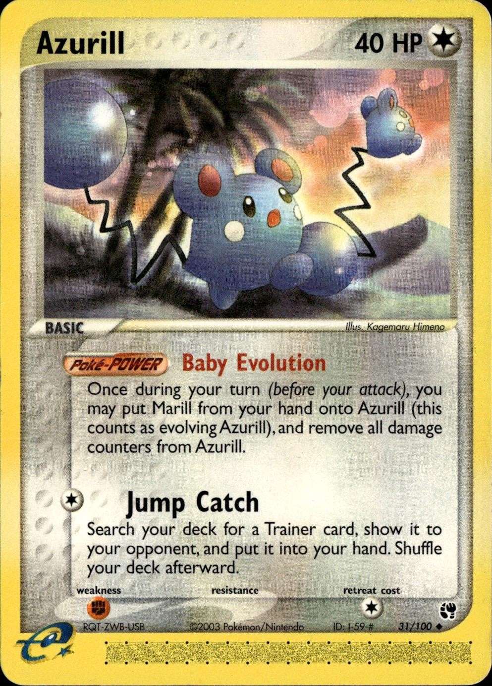 Pokemon Sandstorm #31/100 Azurill Uncommon