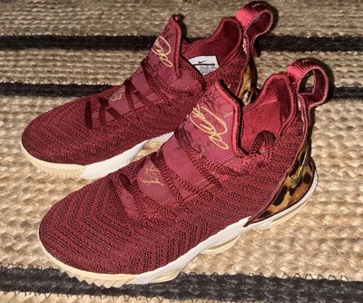 Nike LeBron 16 XVI GS King Team Shoes Red Leopard Gold Youth 4Y 5.5W