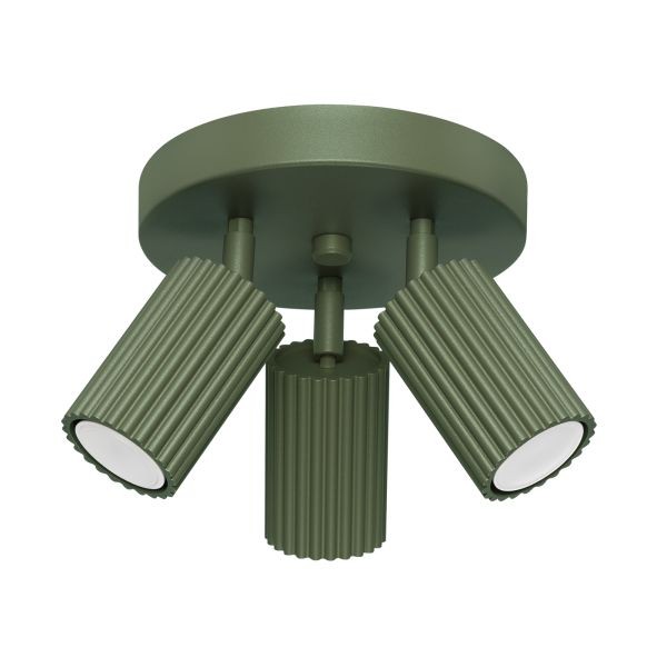 Plafonnier aluminium mat vert olive GU10 Karbon finition luxe