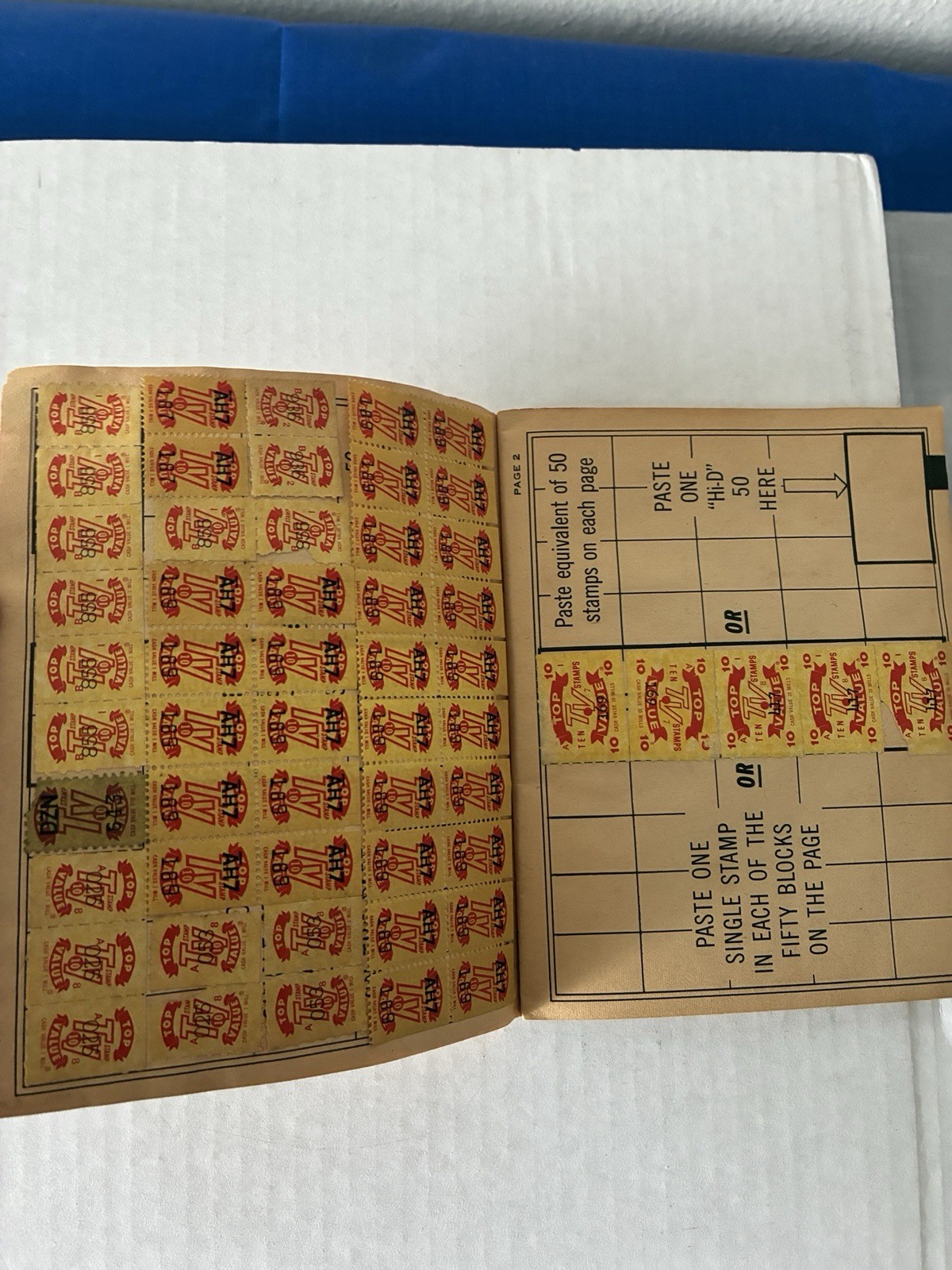 2 VINTAGE 1959 TOP VALUE DAYTON OHIO STAMP BOOK LOT Elephant Logo Used #82